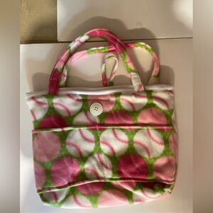 Pink Balls Fleece Tote Bag